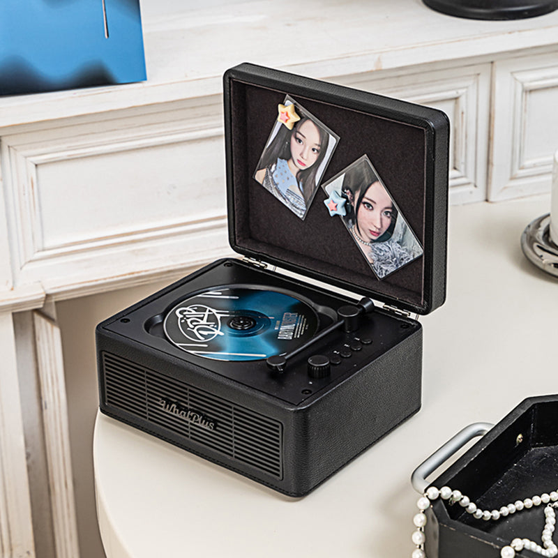 WhatPlus C300 CD Player, Bluetooth Speaker Player, Phonograph, Gift, A